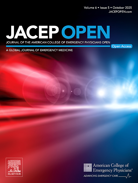 Journal Of The American College Of Emergency Physicians Open cover image